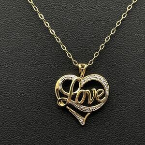 Michael Anthony 925 Vermeil Gold Sterling Silver Necklace Heart "Love" Pendant